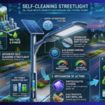 self cleaning streetlight oil palm waste