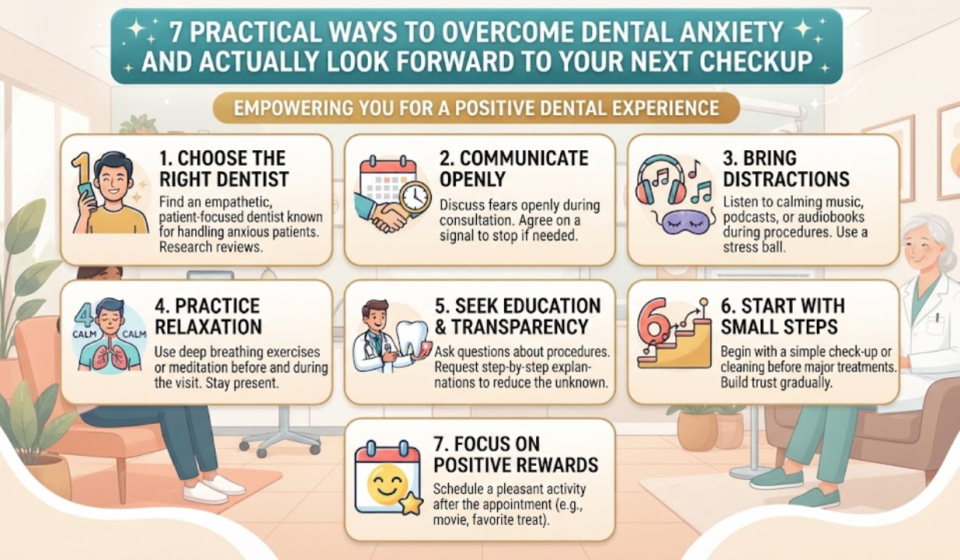 7 Practical Ways to Overcome Dental Anxiety and Actually Look Forward to Your Next Checkup